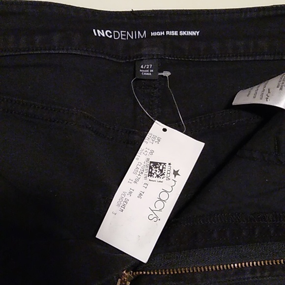 New INC high rise black denim with small black stone details on the front - Picture 11 of 14